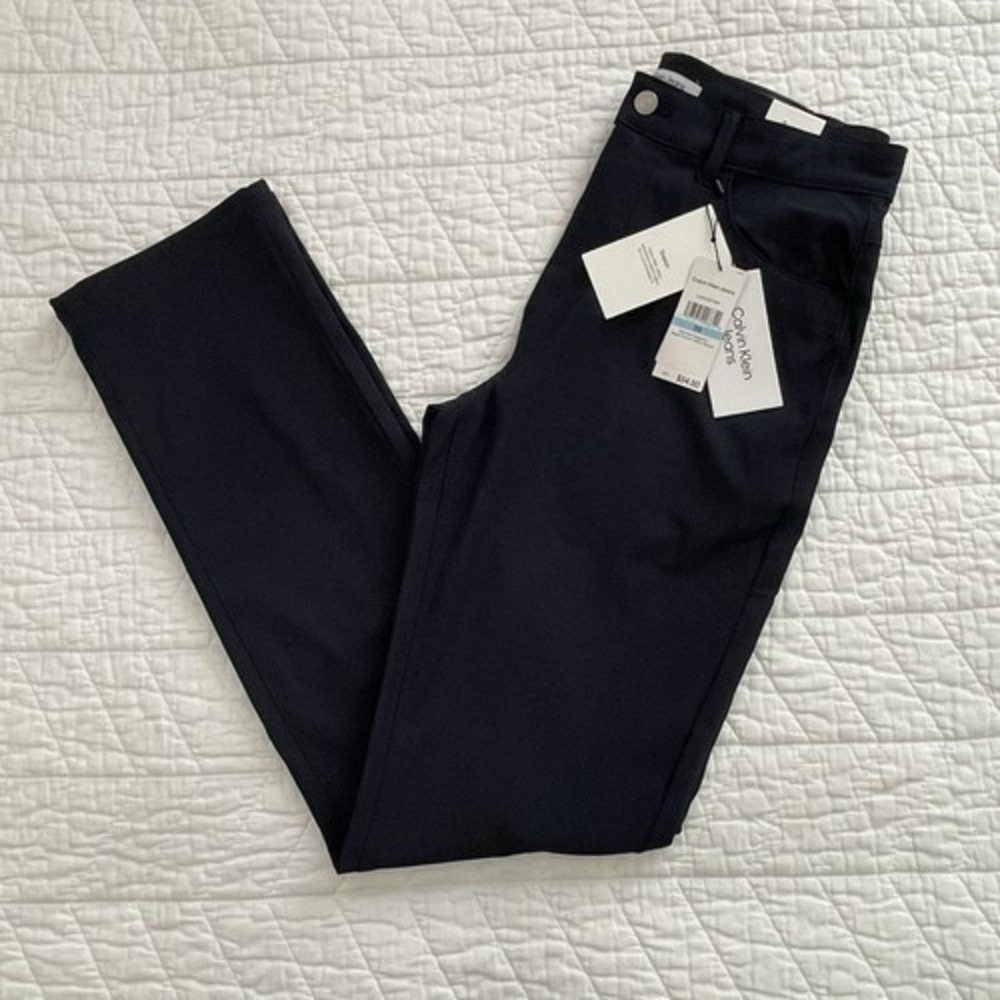 Women's Calvin Klein Jeans Black Ponte Dress Pants Size 20 Slim Straight Stretch